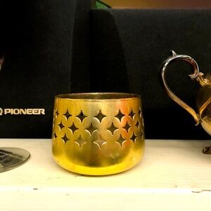 Brass candle holder or planter